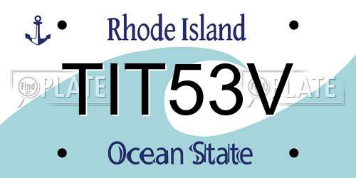 TIT53V Rhode Island License Plate