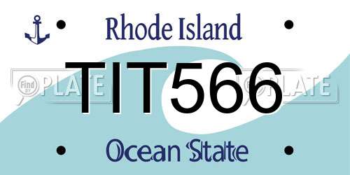TIT566 Rhode Island License Plate