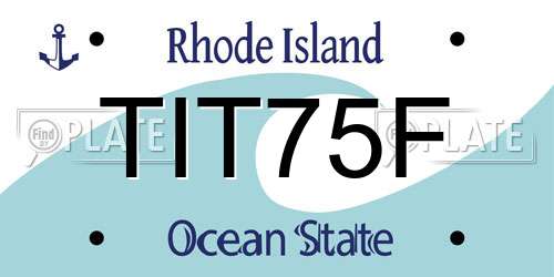 TIT75F Rhode Island License Plate