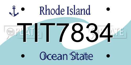 TIT7834 Rhode Island License Plate