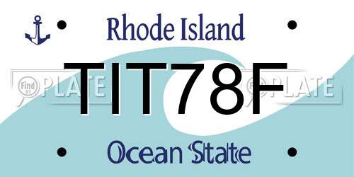 TIT78F Rhode Island License Plate