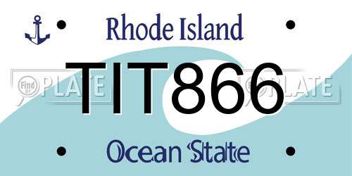 TIT866 Rhode Island License Plate
