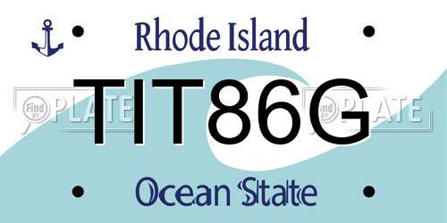 TIT86G Rhode Island License Plate