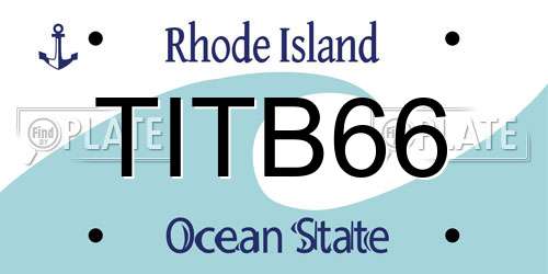TITB66 Rhode Island License Plate