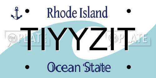 TIYYZIT Rhode Island License Plate