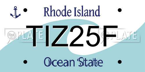 TIZ25F Rhode Island License Plate