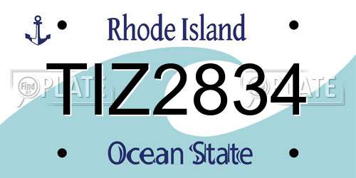 TIZ2834 Rhode Island License Plate