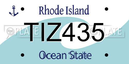 TIZ435 Rhode Island License Plate