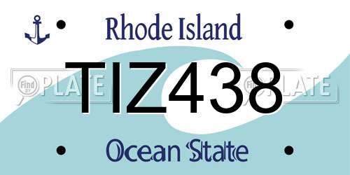 TIZ438 Rhode Island License Plate