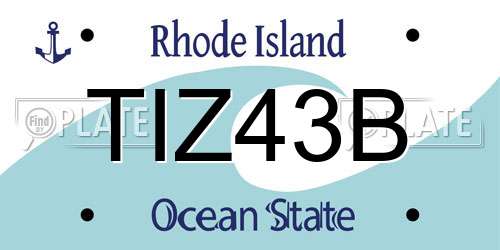 TIZ43B Rhode Island License Plate