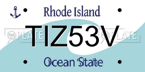 TIZ53V Rhode Island License Plate