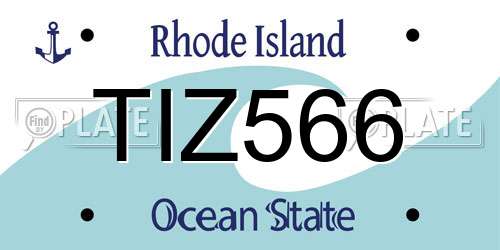 TIZ566 Rhode Island License Plate