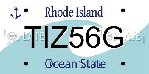 TIZ56G Rhode Island License Plate