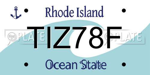 TIZ78F Rhode Island License Plate