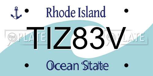 TIZ83V Rhode Island License Plate