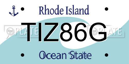 TIZ86G Rhode Island License Plate