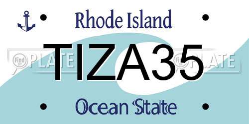 TIZA35 Rhode Island License Plate
