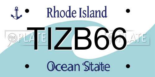TIZB66 Rhode Island License Plate