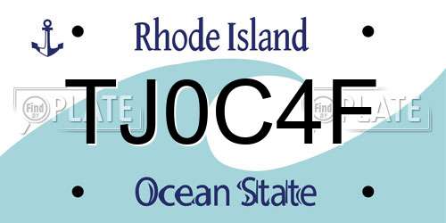 TJ0C4F Rhode Island License Plate