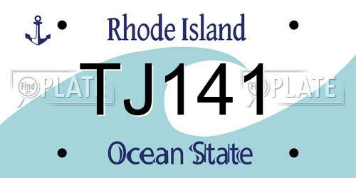 TJ141 Rhode Island License Plate