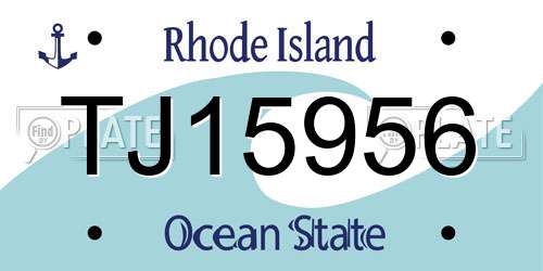 TJ15956 Rhode Island License Plate