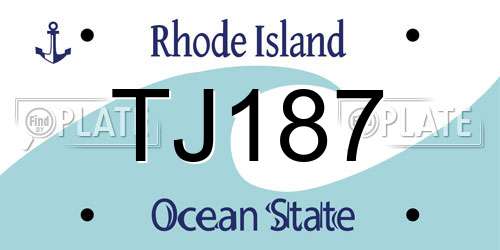 TJ187 Rhode Island License Plate