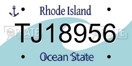 TJ18956 Rhode Island License Plate
