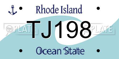 TJ198 Rhode Island License Plate
