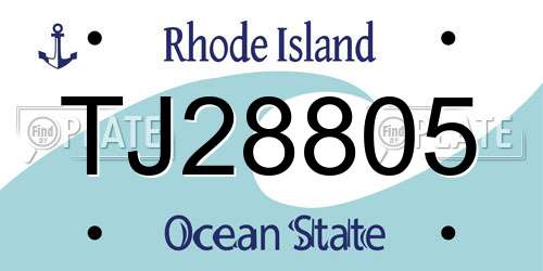 TJ28805 Rhode Island License Plate