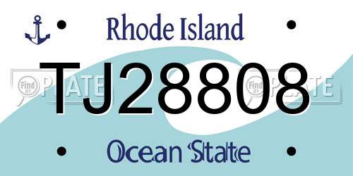 TJ28808 Rhode Island License Plate