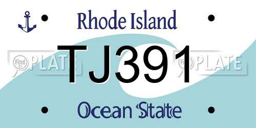 TJ391 Rhode Island License Plate