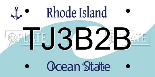 TJ3B2B Rhode Island License Plate