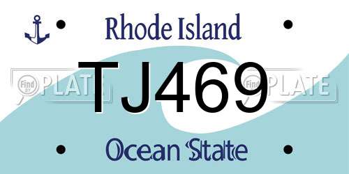 TJ469 Rhode Island License Plate