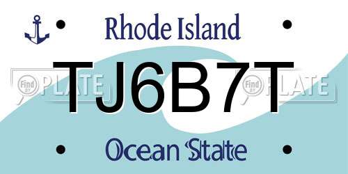 TJ6B7T Rhode Island License Plate