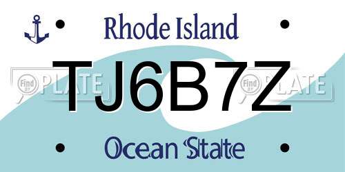 TJ6B7Z Rhode Island License Plate