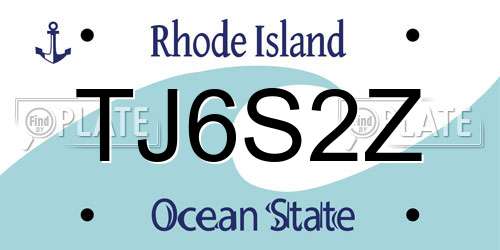 TJ6S2Z Rhode Island License Plate