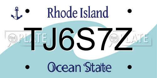 TJ6S7Z Rhode Island License Plate