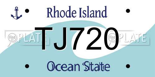 TJ720 Rhode Island License Plate