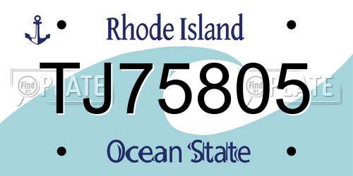 TJ75805 Rhode Island License Plate