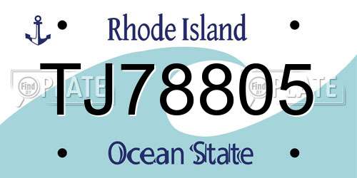 TJ78805 Rhode Island License Plate