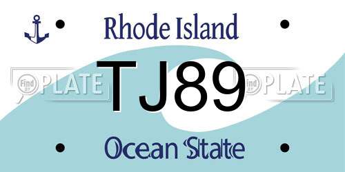 TJ89 Rhode Island License Plate