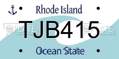 TJB415 Rhode Island License Plate