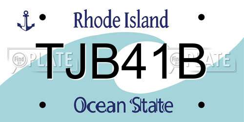 TJB41B Rhode Island License Plate