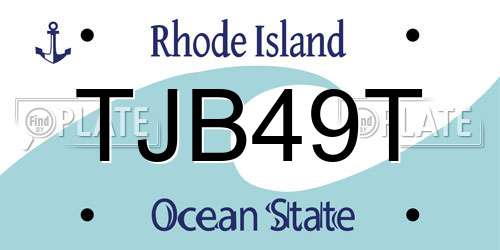 TJB49T Rhode Island License Plate