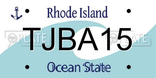 TJBA15 Rhode Island License Plate