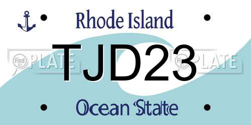 TJD23 Rhode Island License Plate