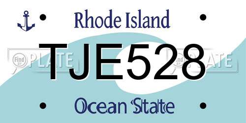 TJE528 Rhode Island License Plate