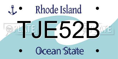 TJE52B Rhode Island License Plate