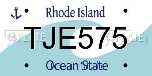 TJE575 Rhode Island License Plate