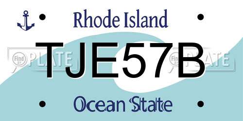 TJE57B Rhode Island License Plate
